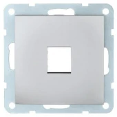 Накладка розетки компьютерной/ телефонной с суппортом, серебристый металлик, 866103-0 LK Studio, серия LK60