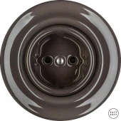 Ретро розетка электрическая без заземления, коричневый глянцевый BRGs Katy Paty