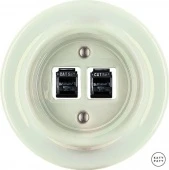 Розетка интернет Cat.5e двойная, жемчужный глянцевый OPCOGsCat5e Katy Paty
