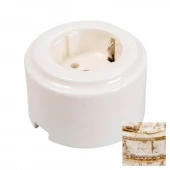 Ретро розетка Cilindro электрическая с заземлением, дворцовый мрамор GE90301-19 (KM) ТМ МезонинЪ