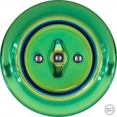 Ретро выключатель зеленый металлик PECHG7 Katy Paty перекрестный