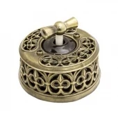 Ретро выключатель коричневый/ латунь OP31KV.BR Salvador перекрестный