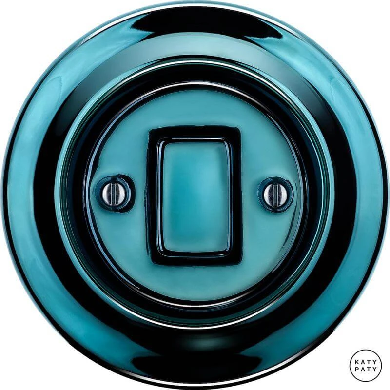 Ретро выключатель синий металлик PEAZGWdm Katy Paty диммер Ретро выключатель синий металлик PEAZGWdm Katy Paty диммер