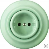 Ретро розетка электрическая без заземления, ментол глянцевый PNMEGs Katy Paty