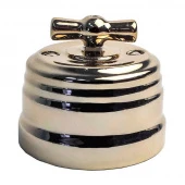 Ретро выключатель Grande Metallic медь, KGSw2-9CM Edisel двухклавишный