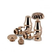 Ретро клапаны угловые для радиаторов, воздухоотводчик и заглушка Old Style 1/2" бронза К337-1500Z000 S.R.Rubinetterie