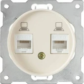 Розетка двойная компьютерная RJ45 кат.5e, бежевая, 1E20901301 Ruwel