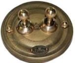 Ретро выключатель, латунь, 5202ТИ-80/2 ГусевЪ перекрестный