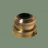 Ретро розетка с заземлением и шторками, серия Роматти, светлая латунь, механизм: черный (трубка D12) R213-7-12 Romatti