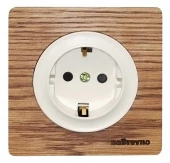 Розетка с заземлением, винтовые контакты, дуб в масле+бежевый, ROC1-DO/1E10201301 Ruwel
