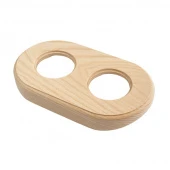 Накладка на бревно 280 мм. 2 местная, ясень натуральный, СМС2кр-280 DecoWood