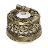 Ретро выключатель латунь OP11KV.WT Salvador одноклавишный проходной