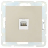 Дизайнерская розетка компьютерная RJ-45 кат. 5е с накладкой, бежевый, 866101-1 LK Studio, серия LK60