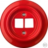 Корпус ретро розетки двойной ярко-красный глянцевый NIROGs0 Katy Paty