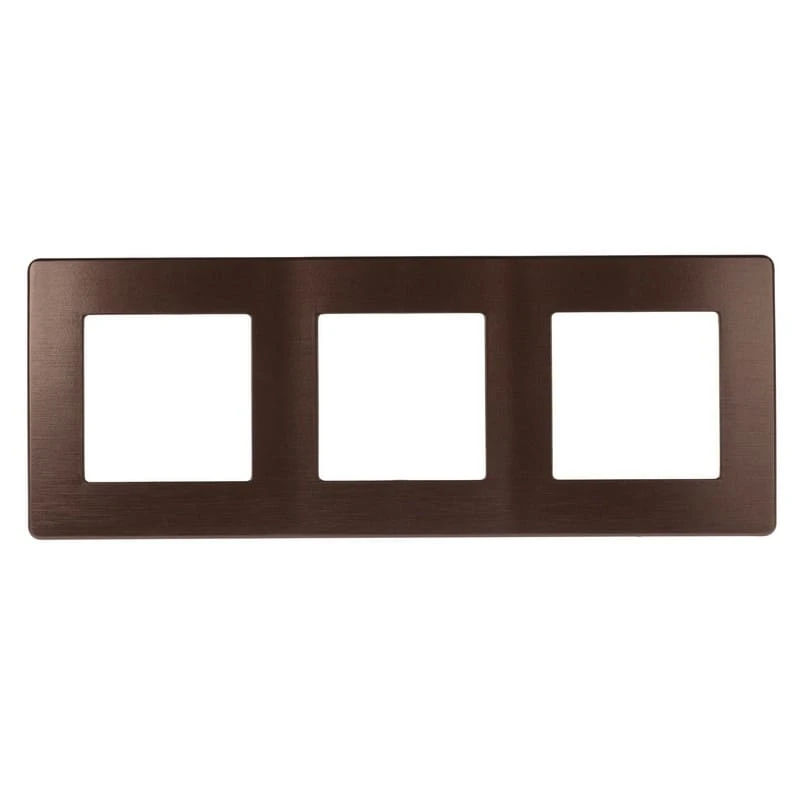 Дизайнерская рамка 3 местная, Сатин, бронза, Б0052526 Эра, серия 12 Дизайнерская рамка 3 местная, Сатин, бронза, Б0052526 Эра, серия 12