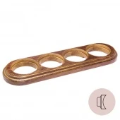 Рамка на бревно D200 мм. 4 местная, овал, венге с золотой патиной НО14ВГЗ200 Salvador