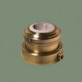 Ретро розетка с заземлением и шторками, серия Роматти, светлая латунь, механизм: белый (трубка D12) R213-8-12 Romatti