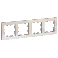 Дизайнерская рамка 4 местная, жемчуг, ATN000404 Schneider Electric, серия Atlas Design