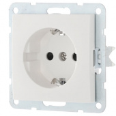 Дизайнерская розетка с заземлением и шторками, белый, 863204-1 LK Studio, серия LK60