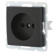 Дизайнерская розетка без заземления, со шторками, черный бархат, 863308-1 LK Studio, серия LK60