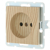 Дизайнерская розетка без заземления, со шторками, сосна, 863325 LK Studio, серия LK60