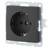 Дизайнерская розетка с заземлением, черный бархат, 863108-1 LK Studio, серия LK60