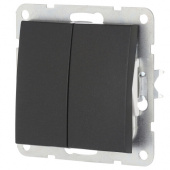 Дизайнерский выключатель, черный бархат, 861108-1 LK Studio, двухклавишный, серия LK60