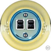 Розетка интернет Cat.5e двойная, лимонный металлик PELUGsCat5e Katy Paty