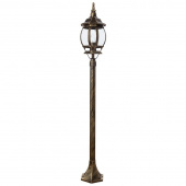 Ретро столб уличный Atlanta, черный, золотистый, A1046PA-1BN Arte Lamp