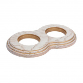 Рамка 2 местная восьмерка дуб выбеленный с золотой патиной С32ВДЗ Salvador