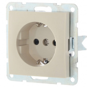 Дизайнерская розетка с заземлением и шторками, бежевый, 863201 LK Studio, серия LK60