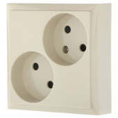 Дизайнерская розетка двойная без заземления, со шторками, бежевый, 863601-1 LK Studio, серия LK60