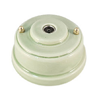 Ретро розетка ТВ зеленый, золотистая фурнитура, РТОЗЗ ЛЕАНЗА