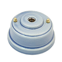 Ретро розетка ТВ небесно-голубой, золотистая фурнитура, РТОНЗ ЛЕАНЗА