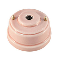 Ретро розетка ТВ розовый, золотистая фурнитура, РТОДЗ ЛЕАНЗА