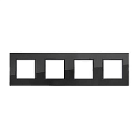 Дизайнерская рамка 4 местная, темное стекло, 854410-1 LK Studio, серия LK45
