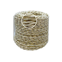 Ретро кабель витой электрический, 2*1.5, бежевый шелк, Edisel