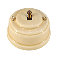 Ретро выключатель песочный, тумблер бронза, ВР1ПБ ЛЕАНЗА одноклавишный