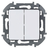 Дизайнерский выключатель, белый, 673620 Legrand, двухклавишный, серия Inspiria
