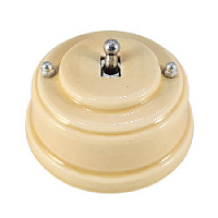 Ретро выключатель песочный, тумблер серебро, ВР1ПС ЛЕАНЗА одноклавишный