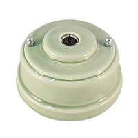 Ретро розетка ТВ зеленый, серебристая фурнитура, РТОЗС ЛЕАНЗА