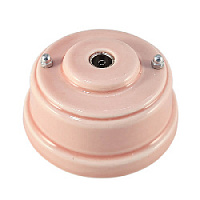 Ретро розетка ТВ розовый, серебристая фурнитура, РТОДС ЛЕАНЗА