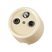 Розетка TV+R+ SAT проходная, слоновая кость, SQ1820-0358 TDM ELECTRIC, серия Болонь