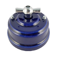 Ретро выключатель лазурный, ручка серебро, ВП2ЛС ЛЕАНЗА двухклавишный