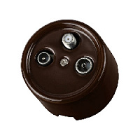 Розетка TV+R+ SAT проходная, коричневый, SQ1820-0458 TDM ELECTRIC, серия Болонь