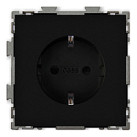 Дизайнерская розетка с заземлением, черный, PL-W160A-BCM CGSS, серия Практика