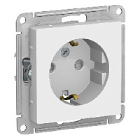 Дизайнерская розетка с заземлением и шторками, белый, ATN000145 Schneider Electric, серия Atlas Design