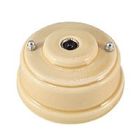 Ретро розетка ТВ песочный, серебристая фурнитура, РТОПС ЛЕАНЗА