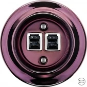 Розетка интернет Cat.5e двойная, фиолетовый металлик PEMAGsCat5e Katy Paty