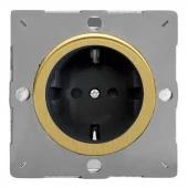 Ретро розетка с заземлением Brushed Brass, матовая латунь, Z1EG5FBB Varilight